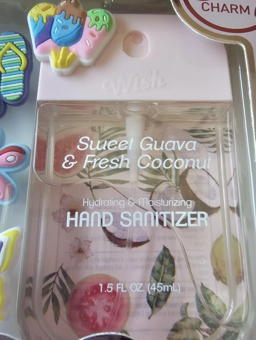 Wish Hand Sanitizer Spray w/Charms 2 Pack Gift Set ~ Cucumber Melon/Sweet Guava - Picture 3 of 4